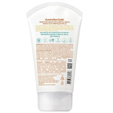 Protetor Solar Facial e Corporal Australian Gold Kids FPS70 Gel Creme Incolor 120g - Imagem 2