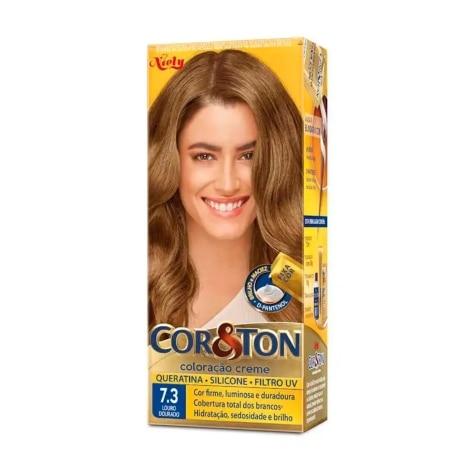 Tintura Cor&ton Niely Coloração Creme 7.3 Louro Dourado 135g - Imagem 1