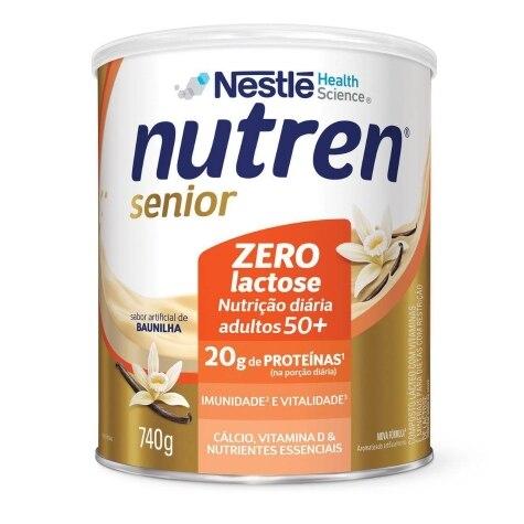 Complemento Alimentar Nutren Senior Zero Lactose Sabor Baunilha 740g - Imagem 3
