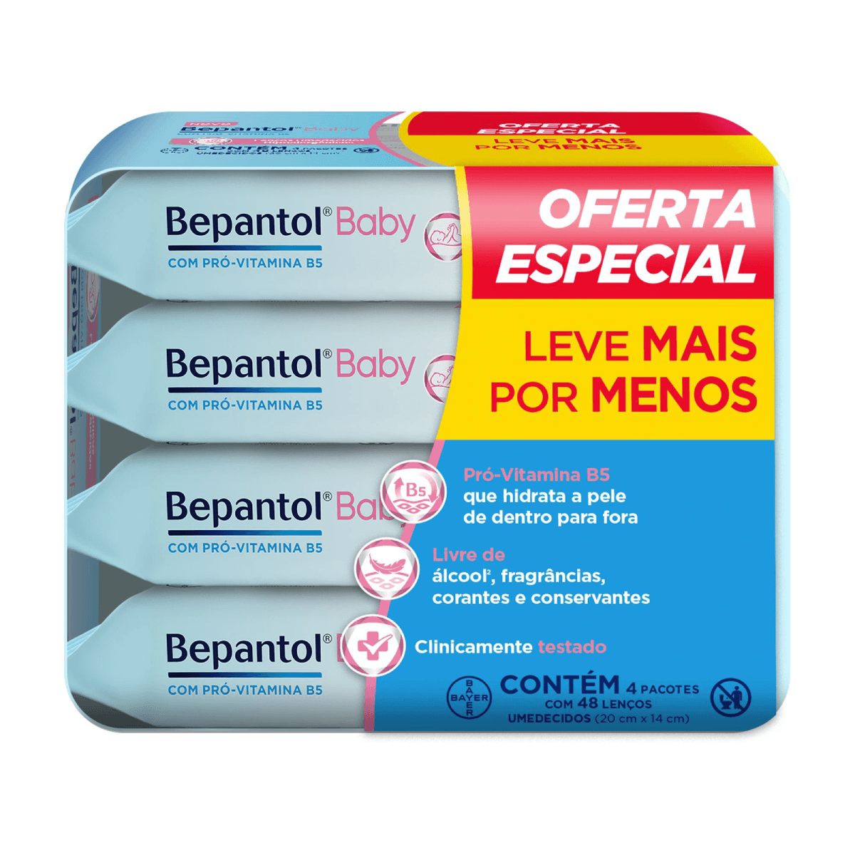 Lenços Umedecidos Bepantol Baby 192 Unidades Leve 4 Pague 3 - Imagem 1