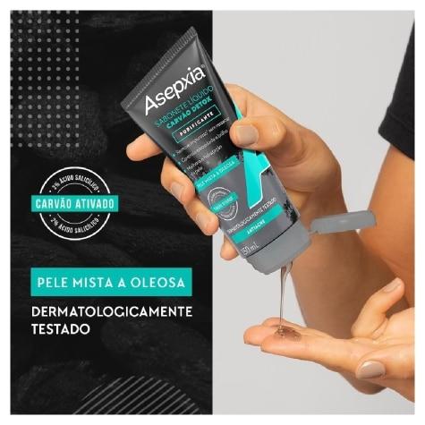 Sabonete Líquido Facial Asepxia Carvão Detox Purificante 150ml - Imagem 5