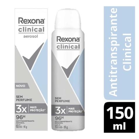 Desodorante Aerossol Rexona Clinical Sem Perfume 96h 150ml - Imagem 2