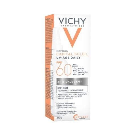 Protetor Solar Facial Vichy Capital Soleil UV-Age Daily FPS60 Incolor 40g - Imagem 1