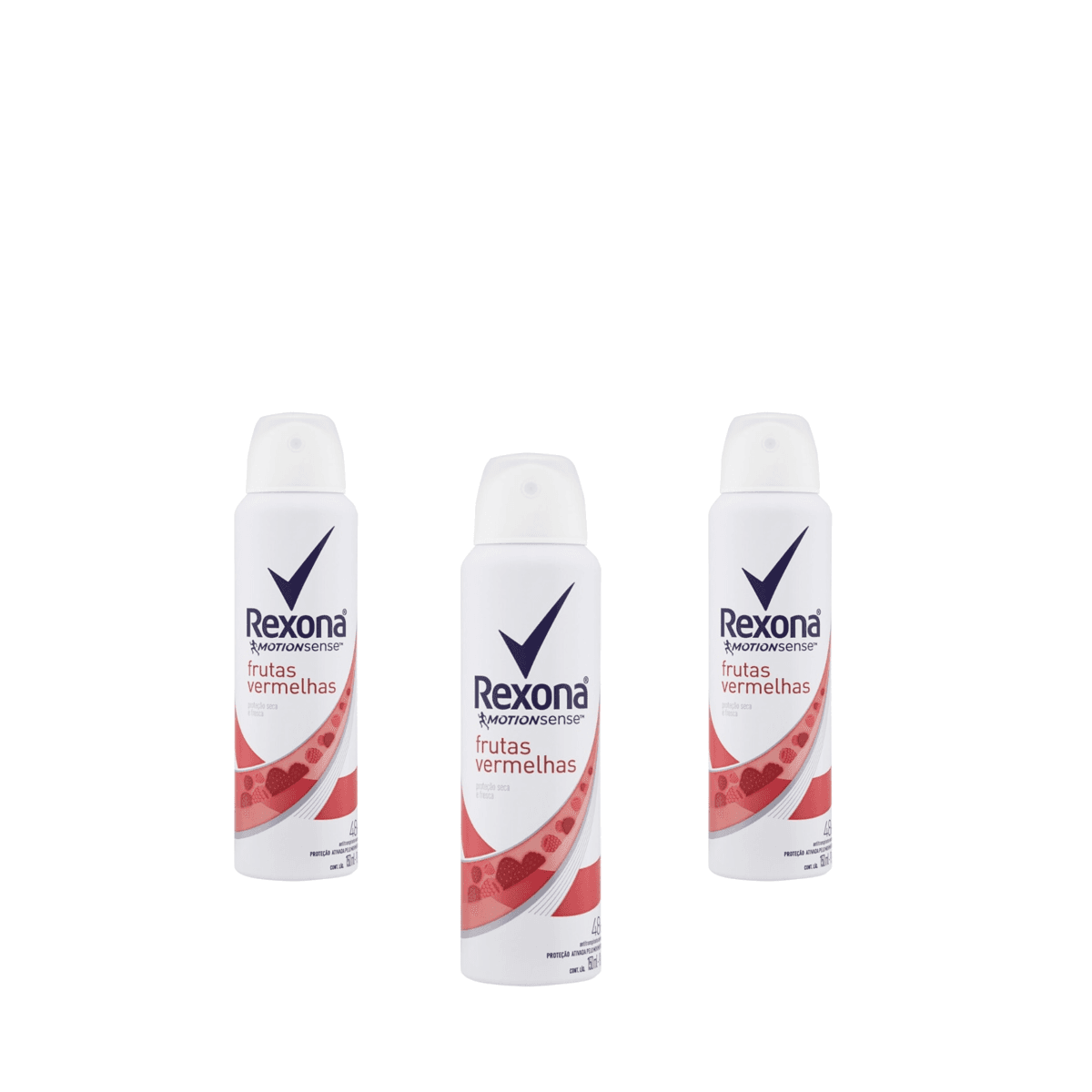 Kit 3 Unidades Desodorante Aerosol Rexona Frutas Vermelhas 150ml - Imagem 1