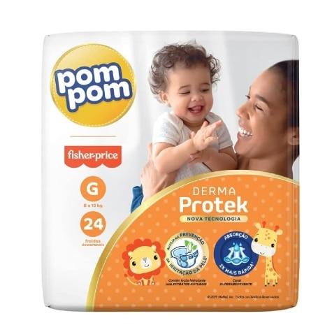 Fralda Pom Pom Protek Proteção de Mãe G 24 Unidades - Imagem 1