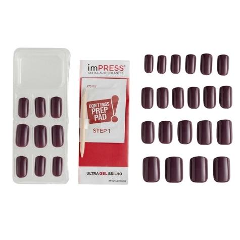 Unhas Postiças Autocolantes Impress Self Love Cor Tea Média Quadrado 30 Unidades - Imagem 3