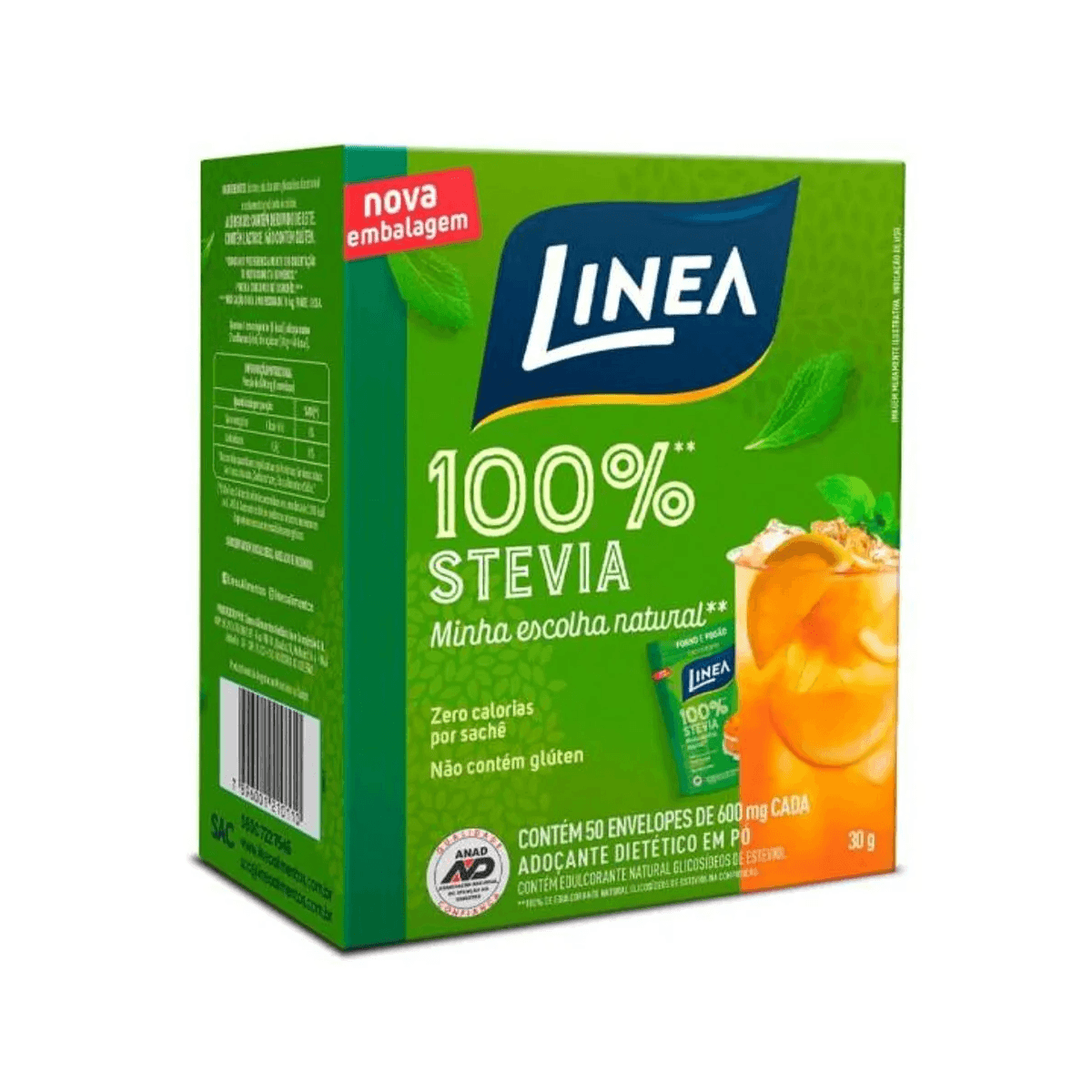 Adoçante Pó Linea Stevia 100% 50 Envelopes 600mg - Imagem 1