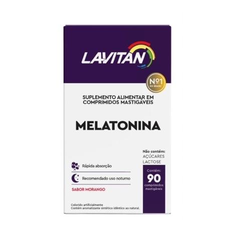 Melatonina Lavitan Sabor Morango 90 Comprimidos Mastigáveis - Imagem 1