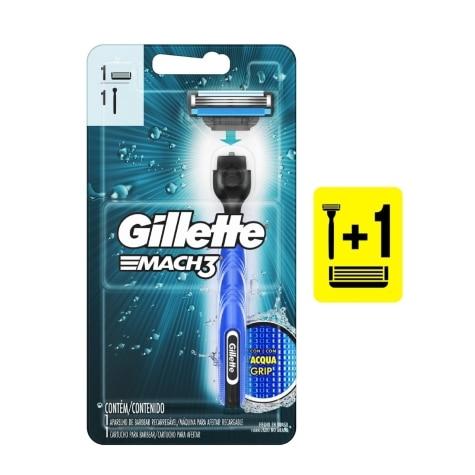 Aparelho de Barbear Gillette Mach3 Acqua Grip 01 unidade - Imagem 1