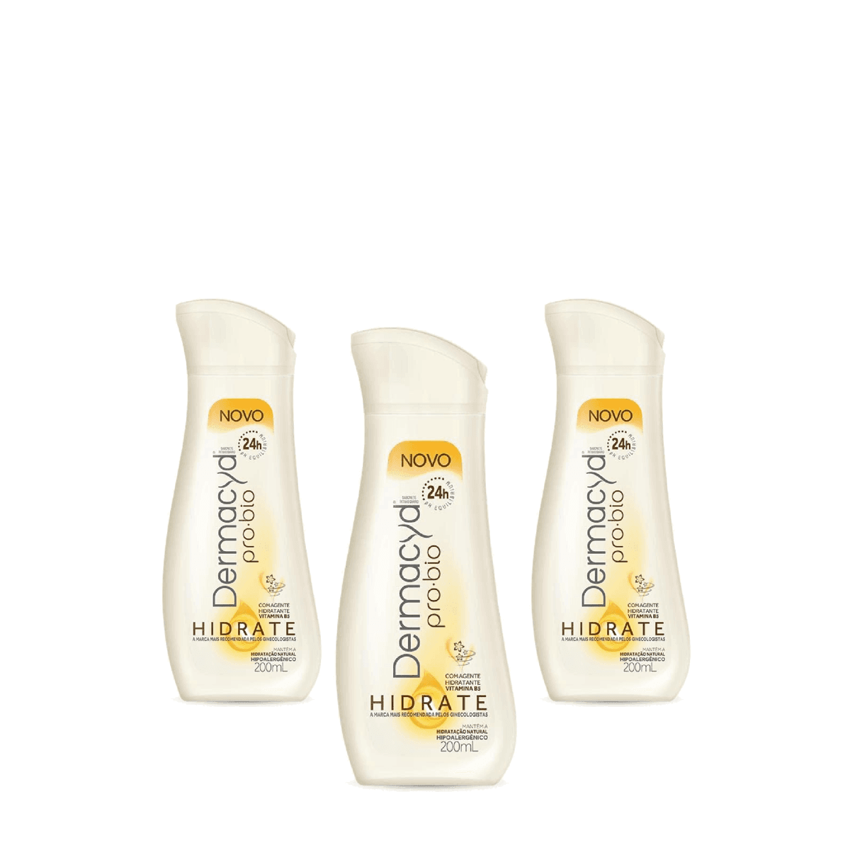 Kit 3 Unidades Sabonete Líquido Íntimo Dermacyd Hidrate 200ml - Imagem 1