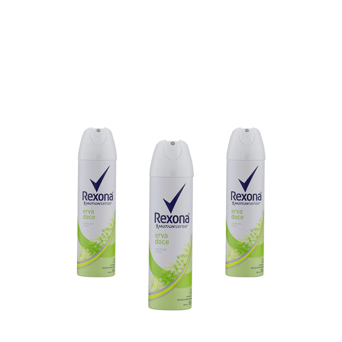 Kit 3 Unidades Desodorante Aerosol Rexona Erva Doce 150ml - Imagem 1