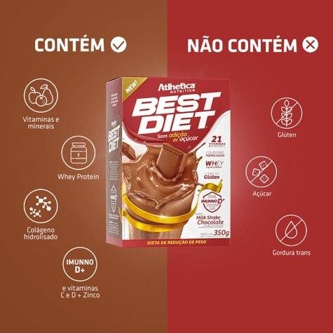 Shake Atlhetica Nutrition Best Diet Sabor Chocolate 350g - Imagem 2