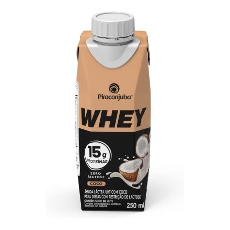 Bebida Láctea Piracanjuba Whey Zero Lactose Sabor Coco 250ml - Imagem 1