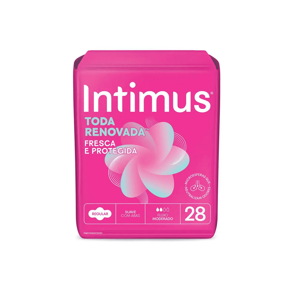 Absorvente Cobertura Extra Suave com Abas Intimus Cuidado Avançado 28 Unidades Leve mais Por menos - Imagem 1