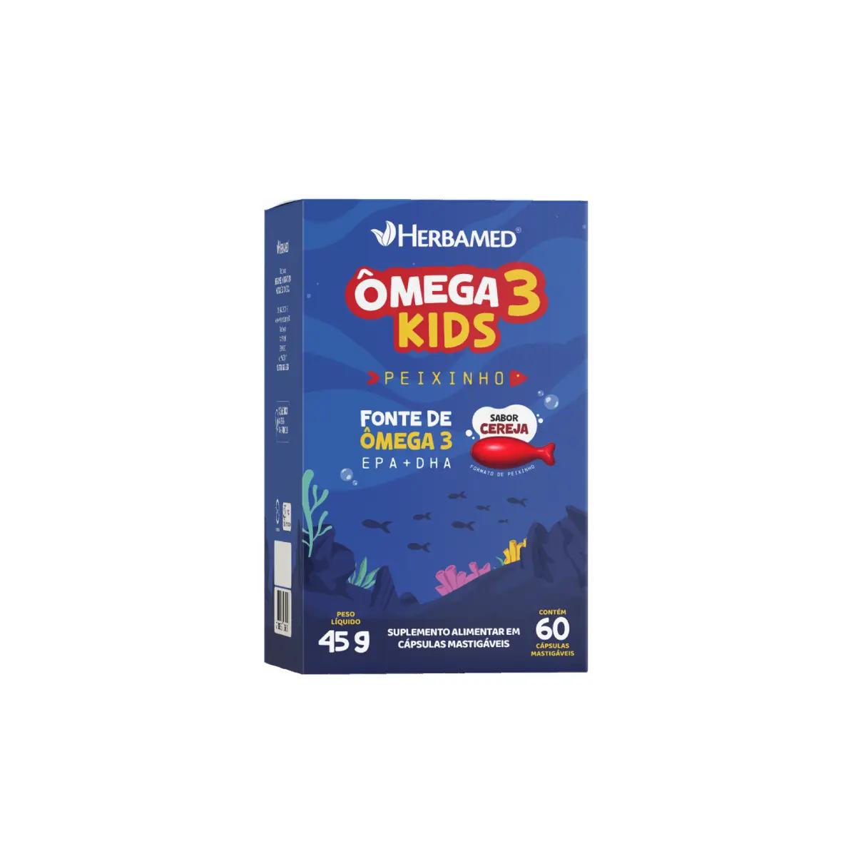 Ômega 3 Kids Peixinho Cereja Herbamed 60 Cápsulas - Imagem 1