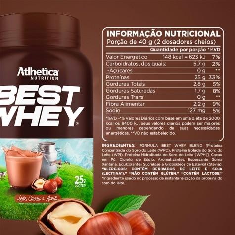 Whey Atlhetica Nutrition Best Whey Sabor Leite, Cacau e Avelã 900g - Imagem 5