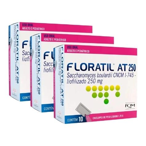 Kit 3 Unidades Floratil At 250mg 10 Saches - Imagem 1