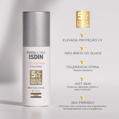Protetor Solar Facial Isdin Fusion Water Age Repair PFS50 50ml - Imagem 4