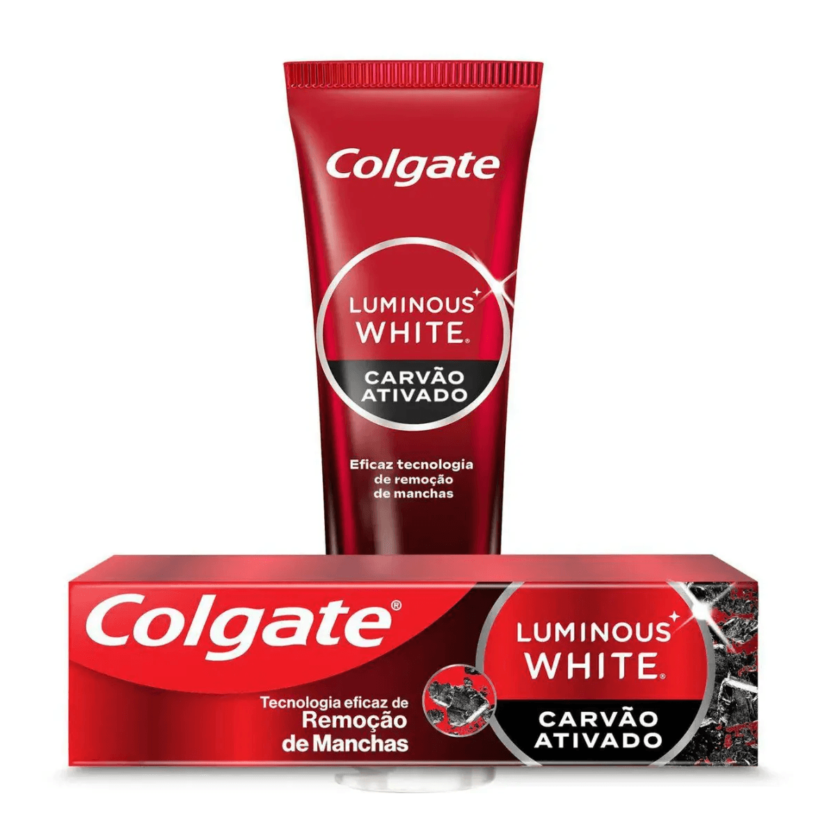 Creme Dental Colgate Luminous White Carvão Ativado 70g 3 unidades - Imagem 1
