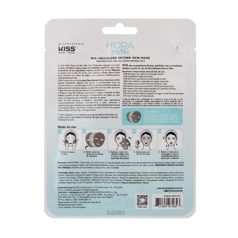 Máscara Facial Kiss New York Hidra Young Bio-Cellulose Segunda Pele 20ml - Imagem 2