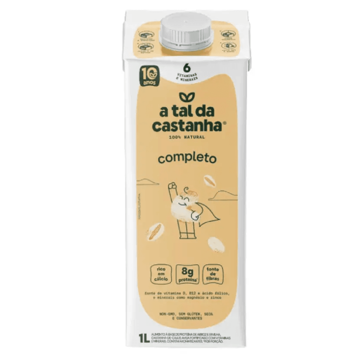 Bebida Vegetal a Tal Da Castanha 100% Natural 8g de Proteína 1l - Imagem 1