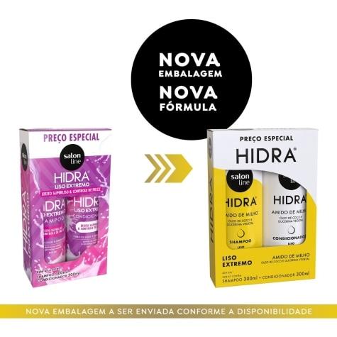 Kit Salon Line Hidra Liso Extremo Anti-frizz Shampoo 300ml + Condicionador 300ml - Imagem 2