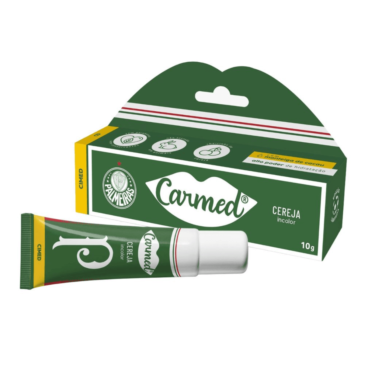 Hidratante Labial Carmed Palmeiras Sabor Cereja Incolor 10g - Imagem 1