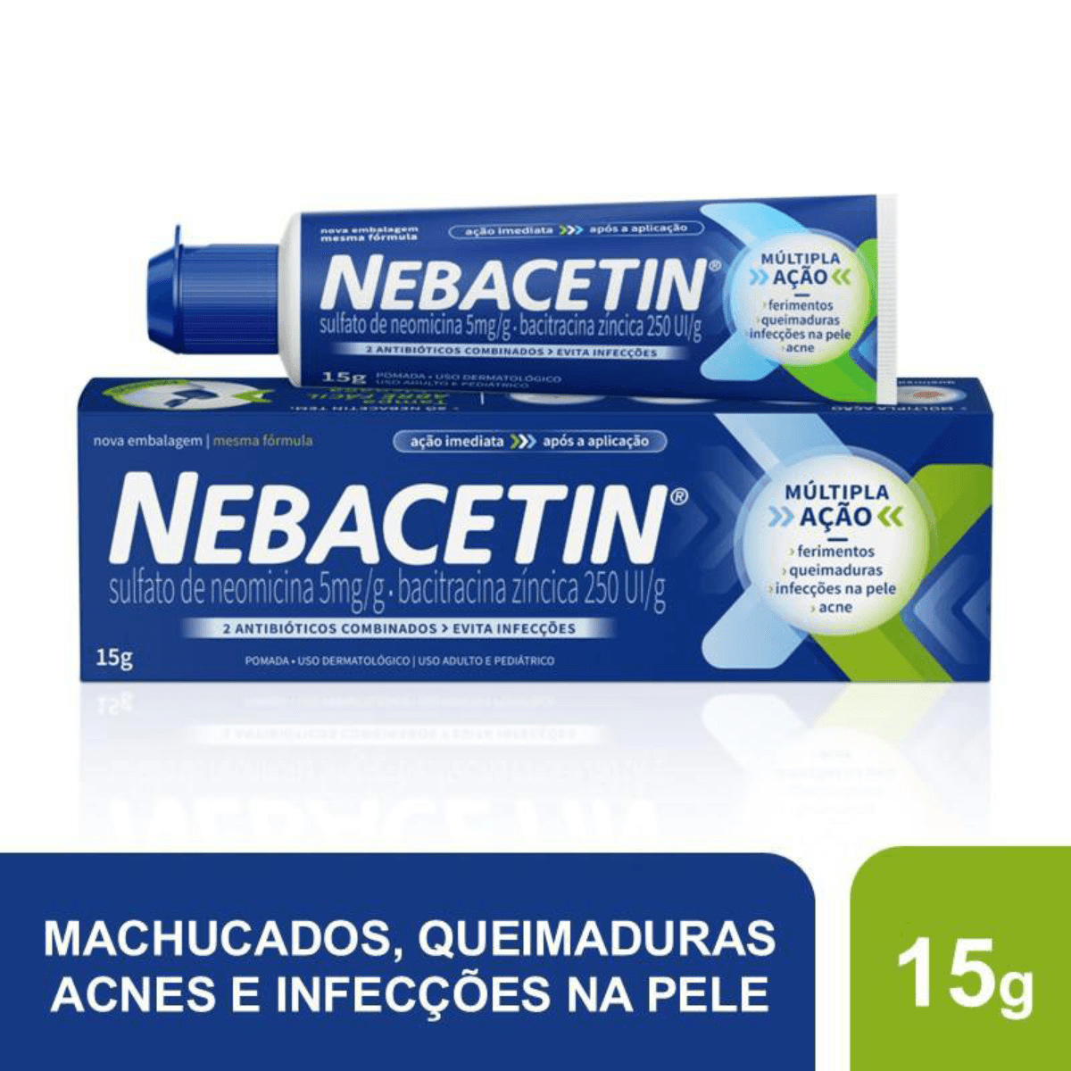 Nebacetin Pomada 5mg + 250UI 15g - Imagem 2