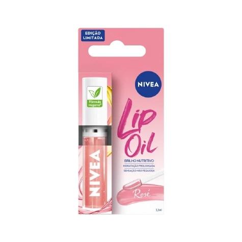 Brilho Labial Nutritivo Nivea Lip Oil Rose 5,5ml - Imagem 1