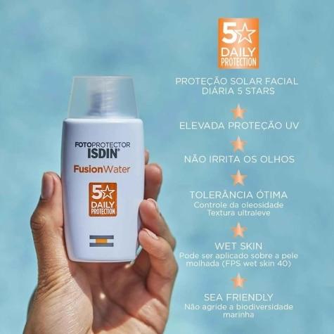 Protetor Solar Facial Isdin Fusion Water FPS60 50ml - Imagem 4