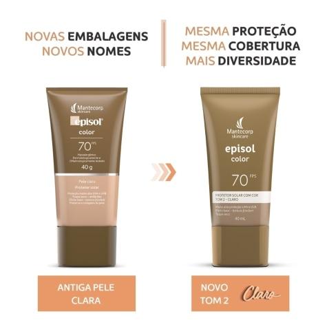 Protetor Solar Facial Episol Color FPS70 Cor Claro 40g - Imagem 3