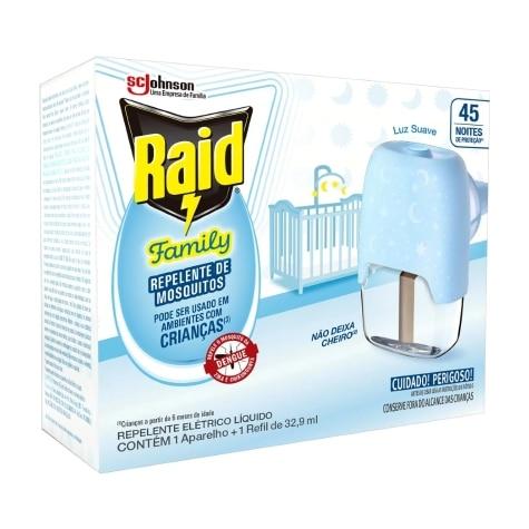 Repelente Elétrico Líquido Raid Family 45 Noites + Refil 32,9ml - Imagem 1