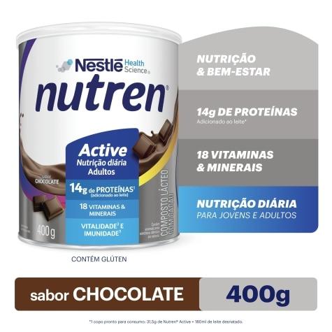 Suplemento Alimentar Nutren Active Sabor Chocolate 400g - Imagem 1