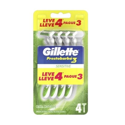 Aparelho de Barbear Gillette Prestobarba 3 Sensitive Leve 4 Pague 3 - Imagem 1