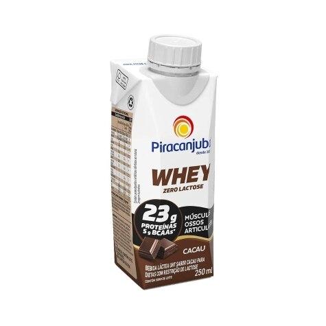 Bebida Láctea Piracanjuba Whey Zero Lactose Sabor Cacau 250ml - Imagem 3