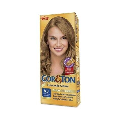 Tintura Cor&ton Niely Coloração Creme 8.3 Louro Claro Dourado 135g - Imagem 1