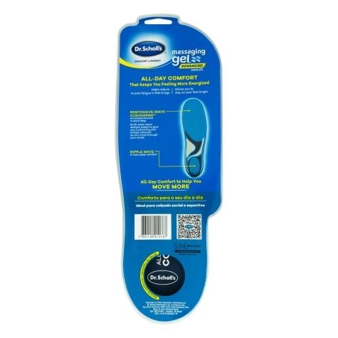 Palmilha Dr. Scholl's Massaging Dual Gel Advanced Masculino 1 Par - Imagem 2