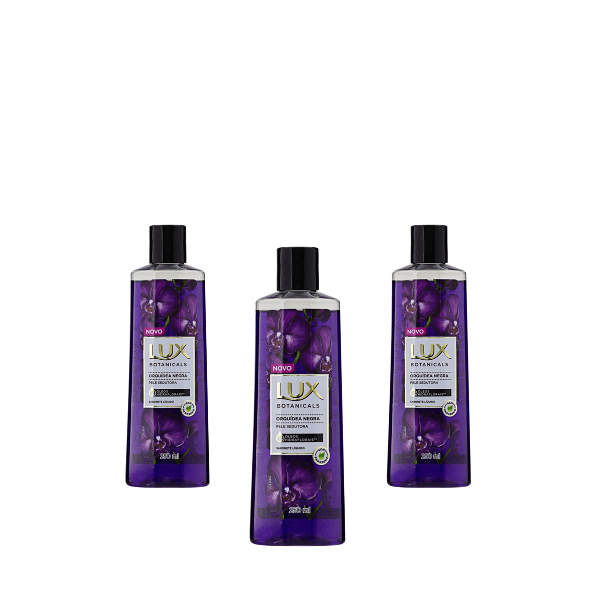 Kit 3 Unidades Sabonete Líquido Lux Botanicals Orquídea Negra 250ml - Imagem 1