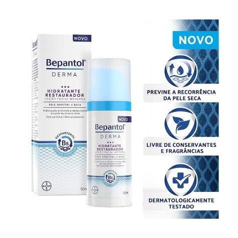 Loção Hidratante Bepantol Derma Restaurador Noturno Facial 50ml - Imagem 4