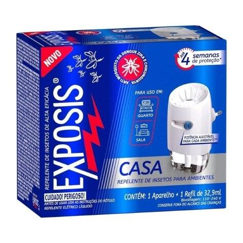 Repelente Elétrico Líquido Exposis Casa Bivolt + Refil 32,9ml - Imagem 1