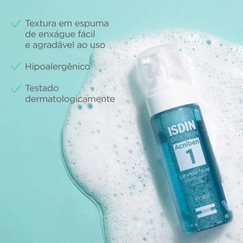 Espuma de Limpeza Isdin Oily Skin Acniben 1 Rosto 150ml - Imagem 3