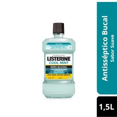 Enxaguante Bucal Listerine Cool Mint Menta Suave Sem Álcool Leve mais Pague menos 1,5L - Imagem 1