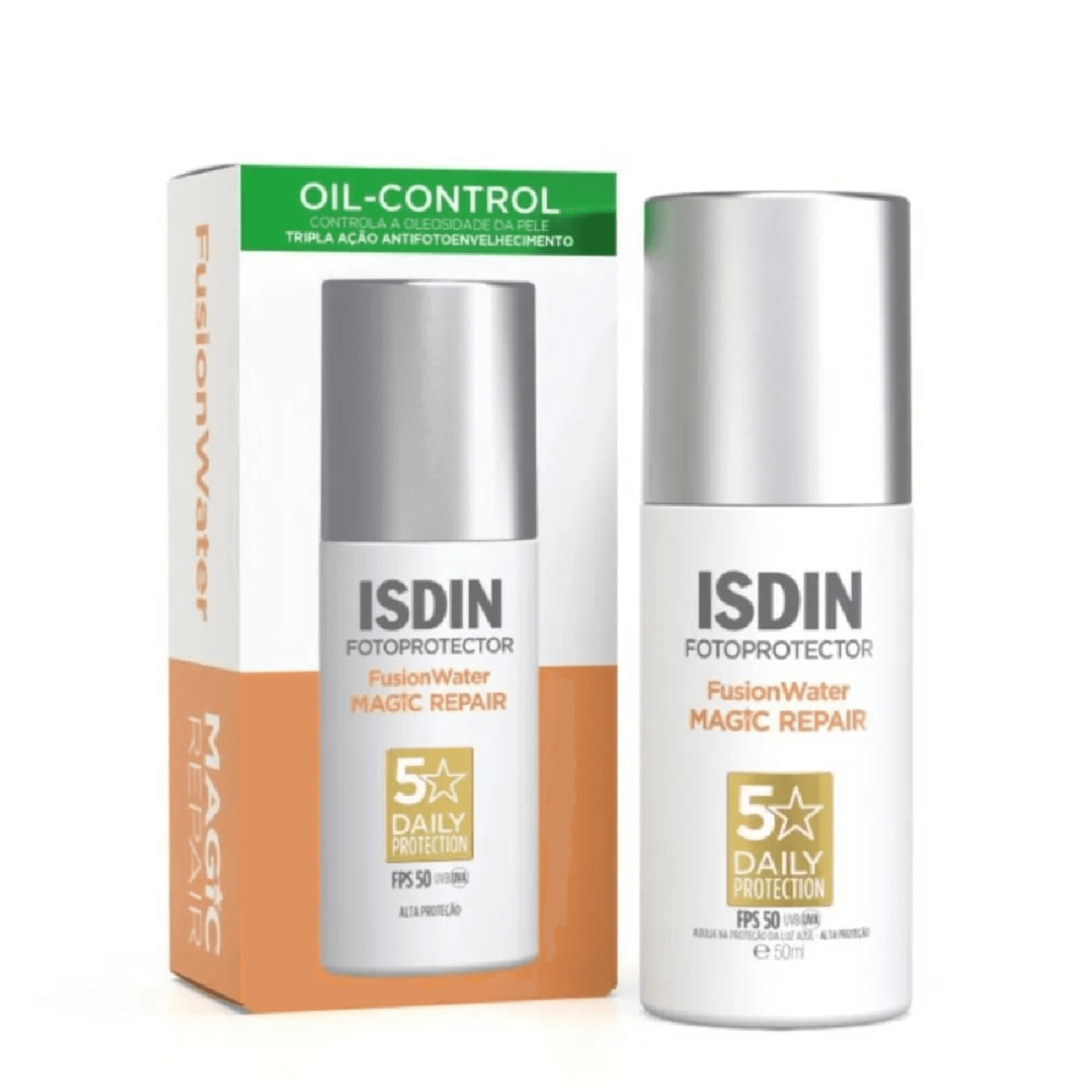 Protetor Solar Facial ISDIN Fusion Water Color FPS50 Médio 50ml - Imagem 1