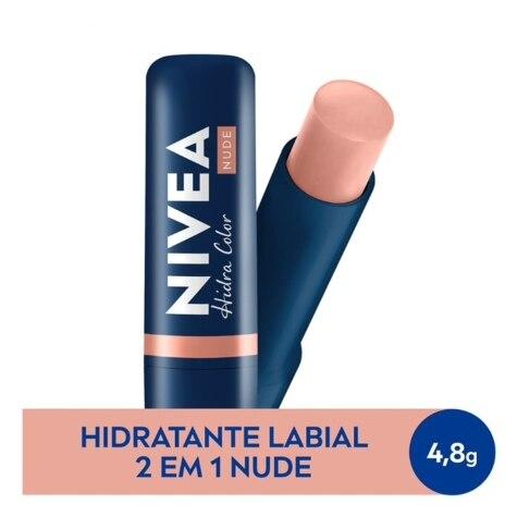 Hidratante Labial Nivea Hidra Color 2 em 1 Nude 4,8g - Imagem 1