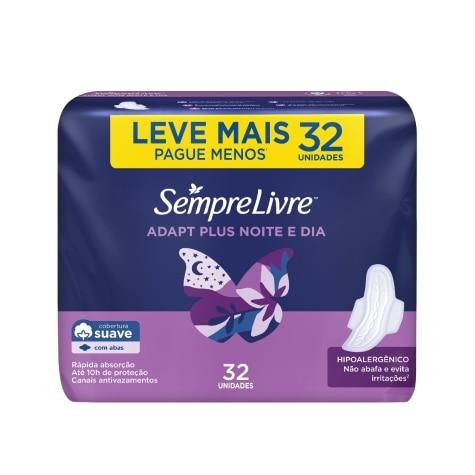 Absorvente Noturno Suave com Abas Sempre Livre 32 Unidades Leve mais Pague menos - Imagem 1