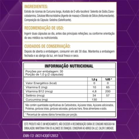 Cúrcuma Longa 130mg Wod Nutrition 60 Cápsulas - Imagem 2