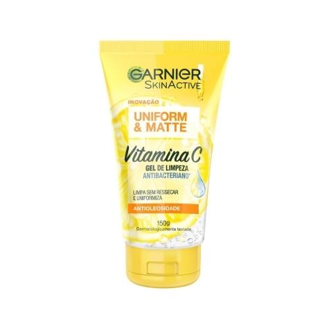 Gel de Limpeza Facial Garnier SkinActive Uniform & Matte Vitamina C 150g - Imagem 1