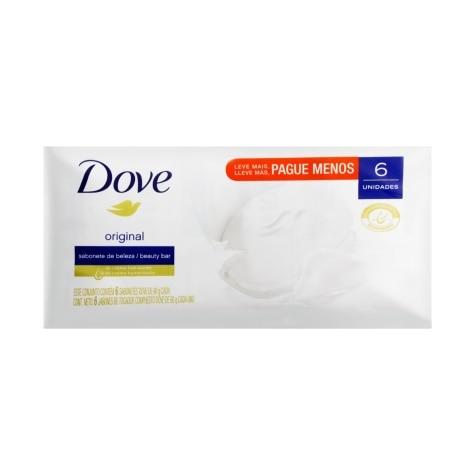 Kit Sabonete Hidratante Barra Dove Original Pague Menos 6 Unidades 90g - Imagem 1