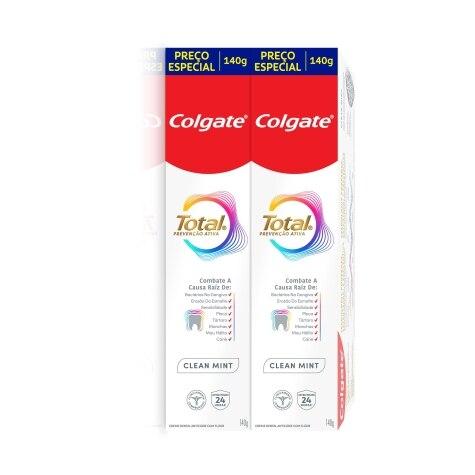 Creme Dental Colgate Total 12 Clean Mint 2 Unidades 140g - Imagem 2