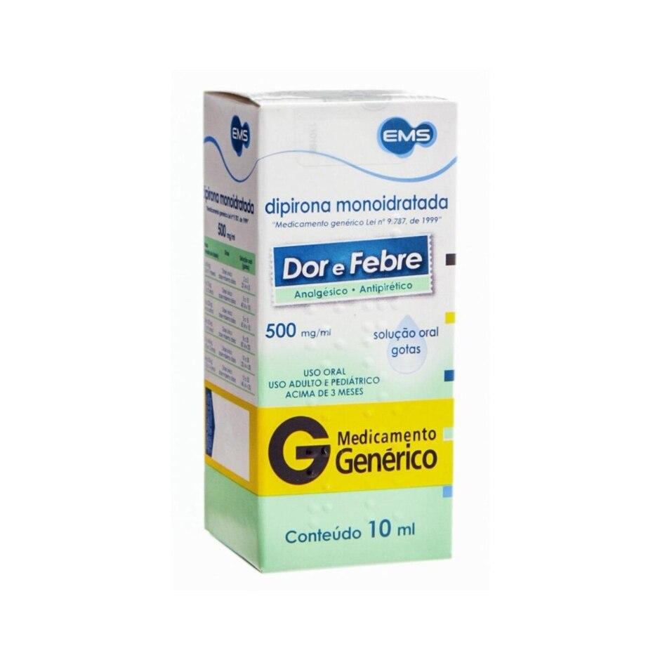 Dipirona Monoidratada Gotas 500mg 10ml EMS Genérico